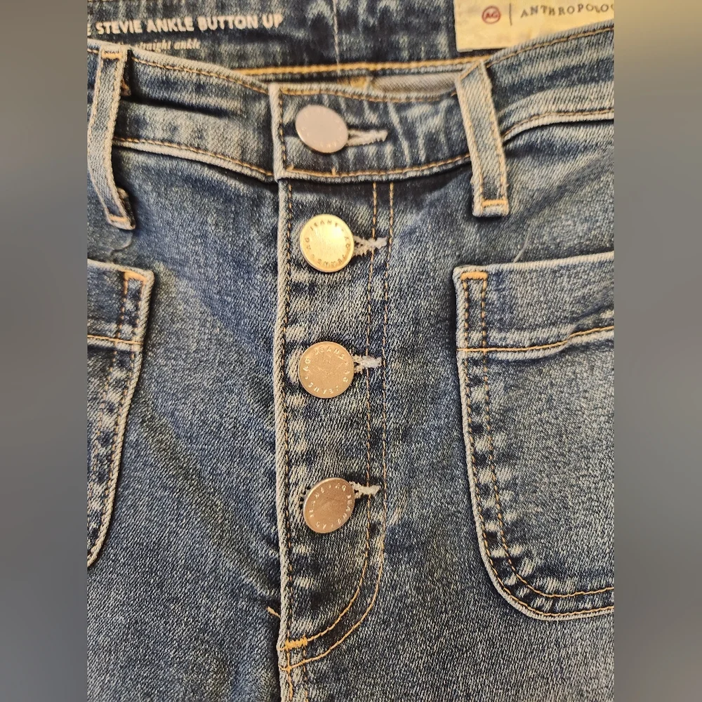 Adriano Goldshmied Anthropogie Vintage Stevie Ankle Button Fly Dark Jean Size 27